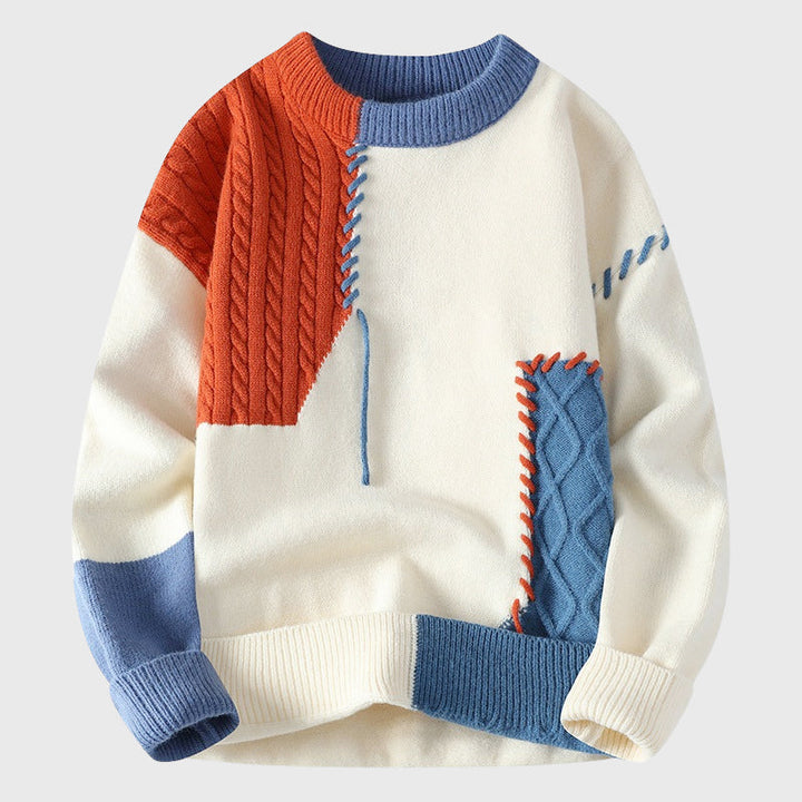 Men's Contrast Stitch Knit Sweater