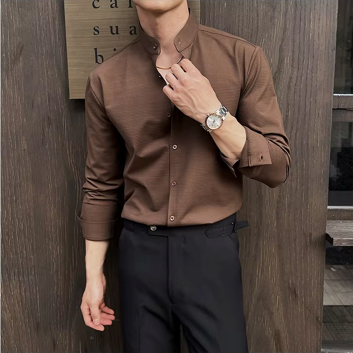 Michael | Textured Men's Dress Shirt-The Yellow Prime
