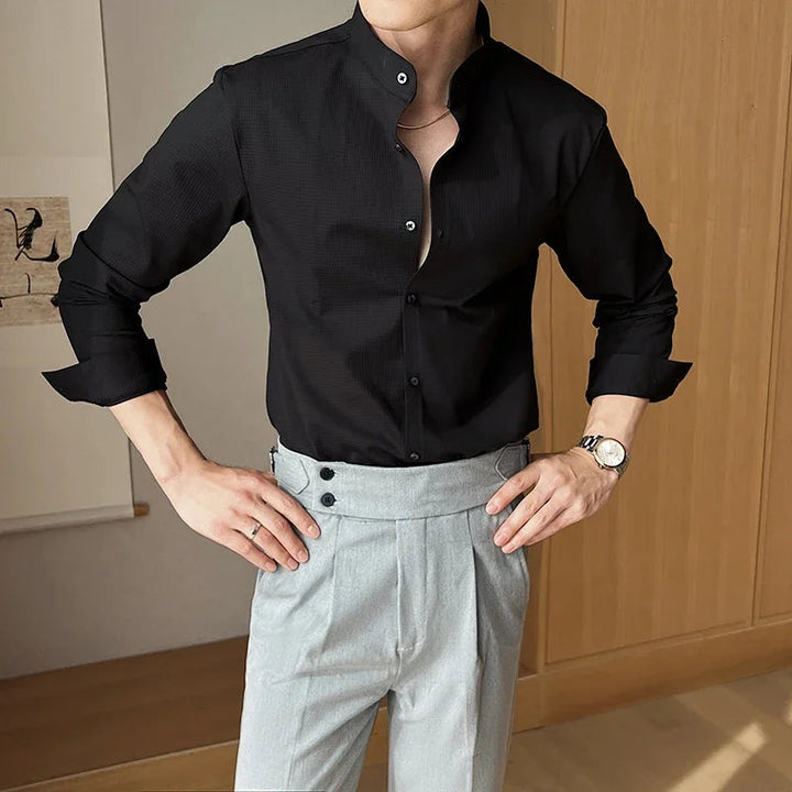 Michael | Textured Men's Dress Shirt-The Yellow Prime