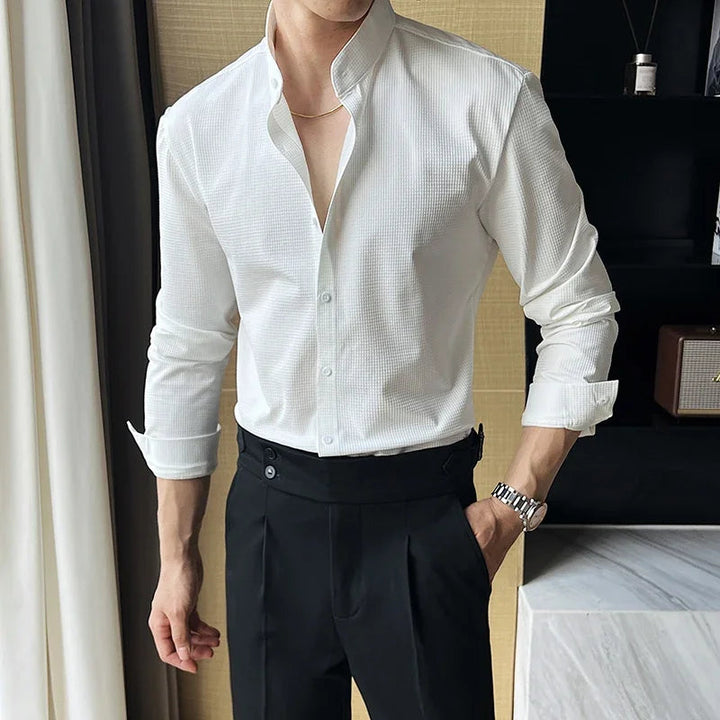 Michael | Textured Men's Dress Shirt-The Yellow Prime