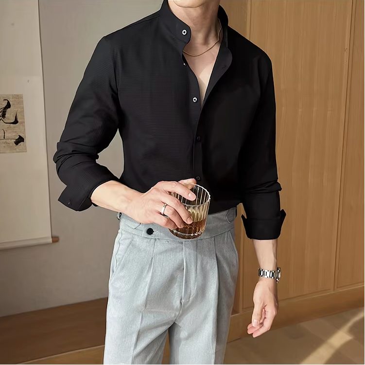 Michael | Textured Men's Dress Shirt-The Yellow Prime