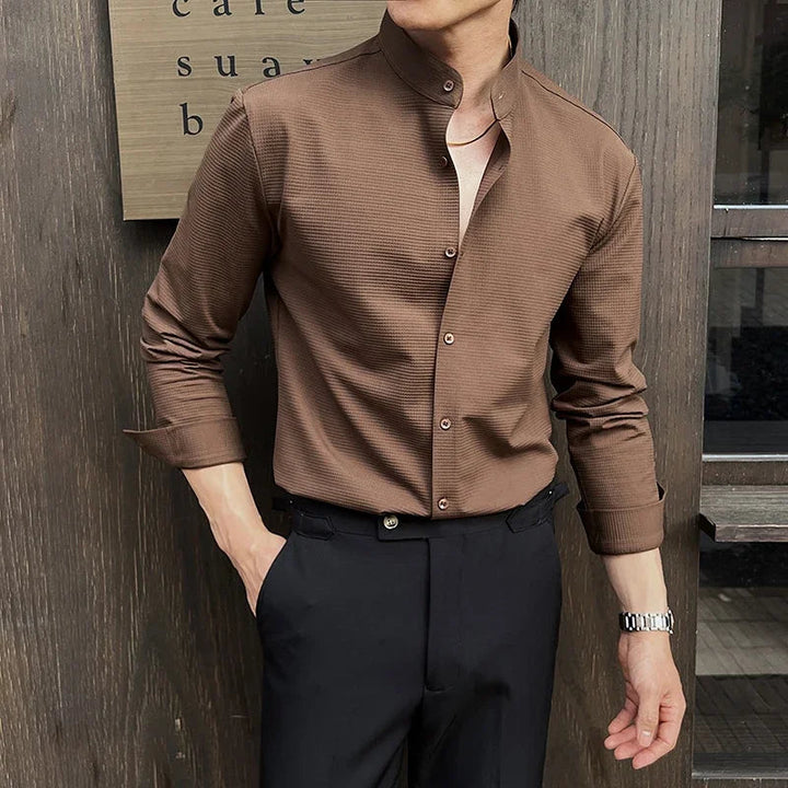 Michael | Textured Men's Dress Shirt-The Yellow Prime