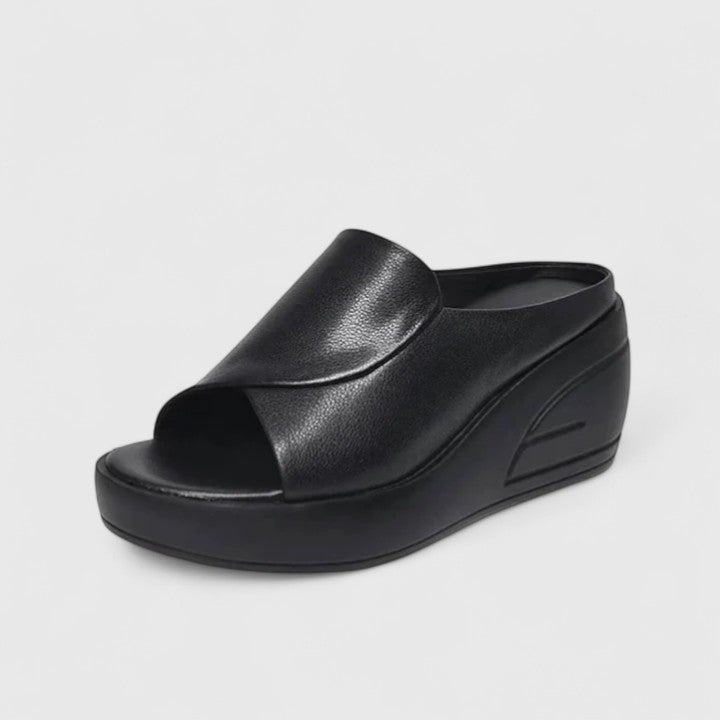 Mirella | Women's Platform Open Toe Slip-On Sandals-The Yellow Prime