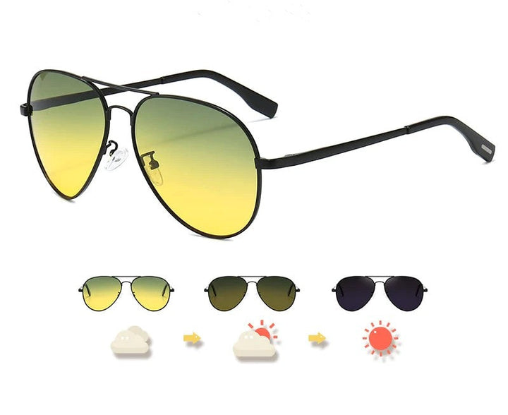 Women's Multifunctional Pilot Sunglasses – Photochromatic Polarized Lenses-The Yellow Prime