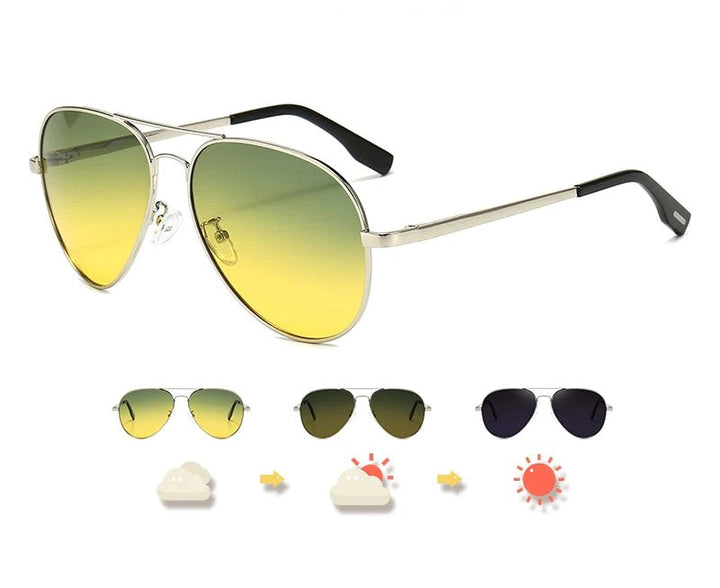 Women's Multifunctional Pilot Sunglasses – Photochromatic Polarized Lenses-The Yellow Prime