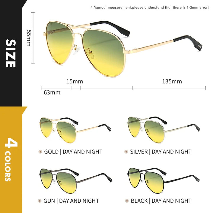Women's Multifunctional Pilot Sunglasses – Photochromatic Polarized Lenses-The Yellow Prime