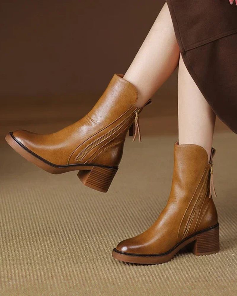 Myriam | Women's Premium Leather Ankle Boots-The Yellow Prime