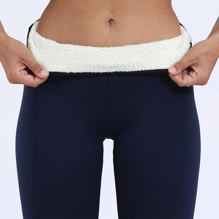 Women's Thermal Fleece Lined Leggings for Winter Layering in Black, Gray, Navy-The Yellow Prime