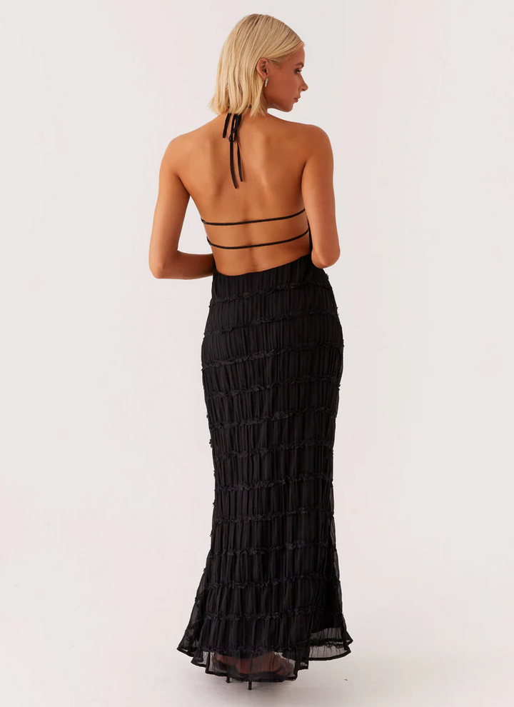 Nerissa | Women's Elegant Halter Maxi Dress-The Yellow Prime