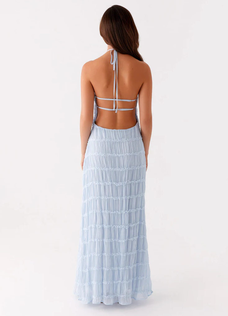 Nerissa | Women's Elegant Halter Maxi Dress-The Yellow Prime