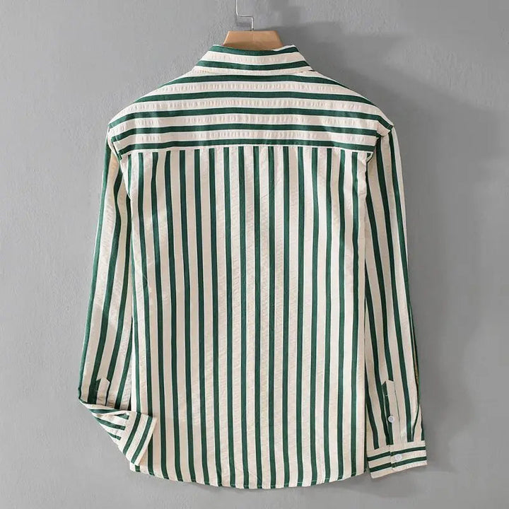 Niel | Men's Casual Striped Button-Up Shirt-The Yellow Prime