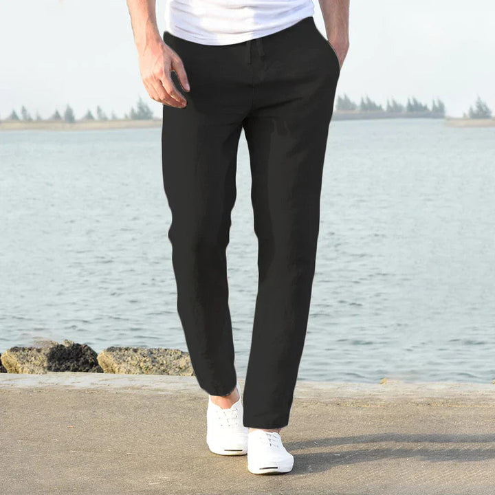 Caleb | Relaxed Fit Linen Blend Men's Pants-The Yellow Prime