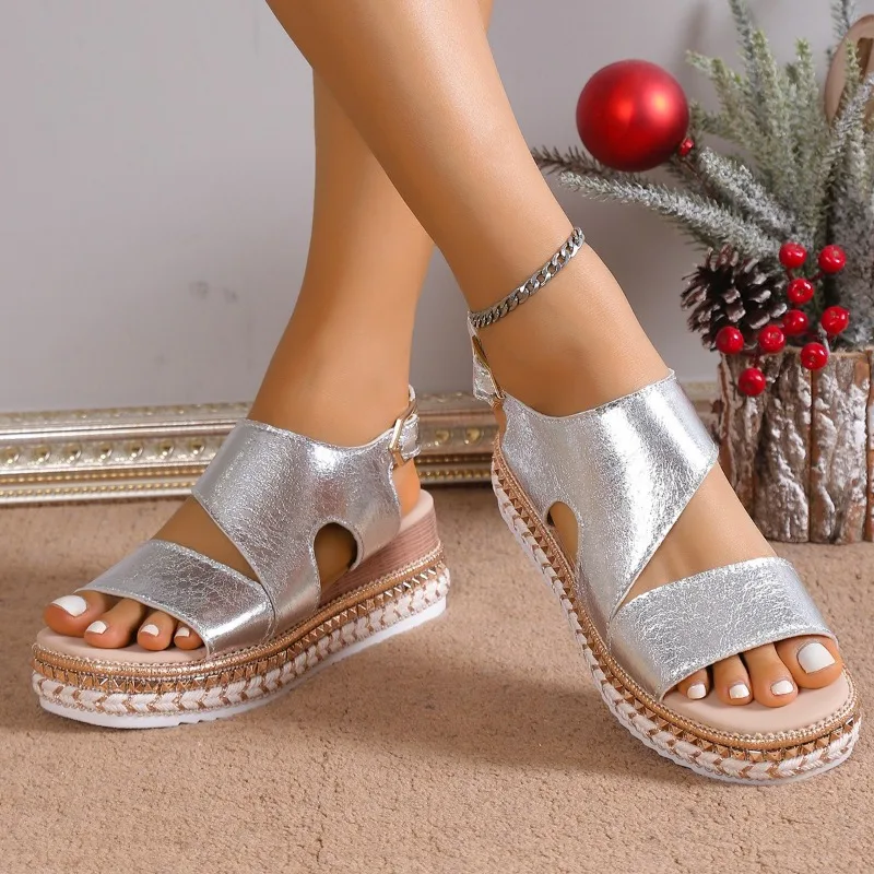 Lyssa | Women's Platform Open Toe Ankle Strap Sandals-The Yellow Prime