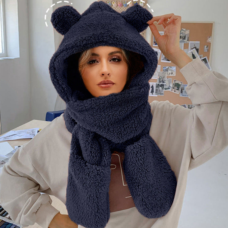 Women's Cozy Unicorn Hooded Scarf-The Yellow Prime