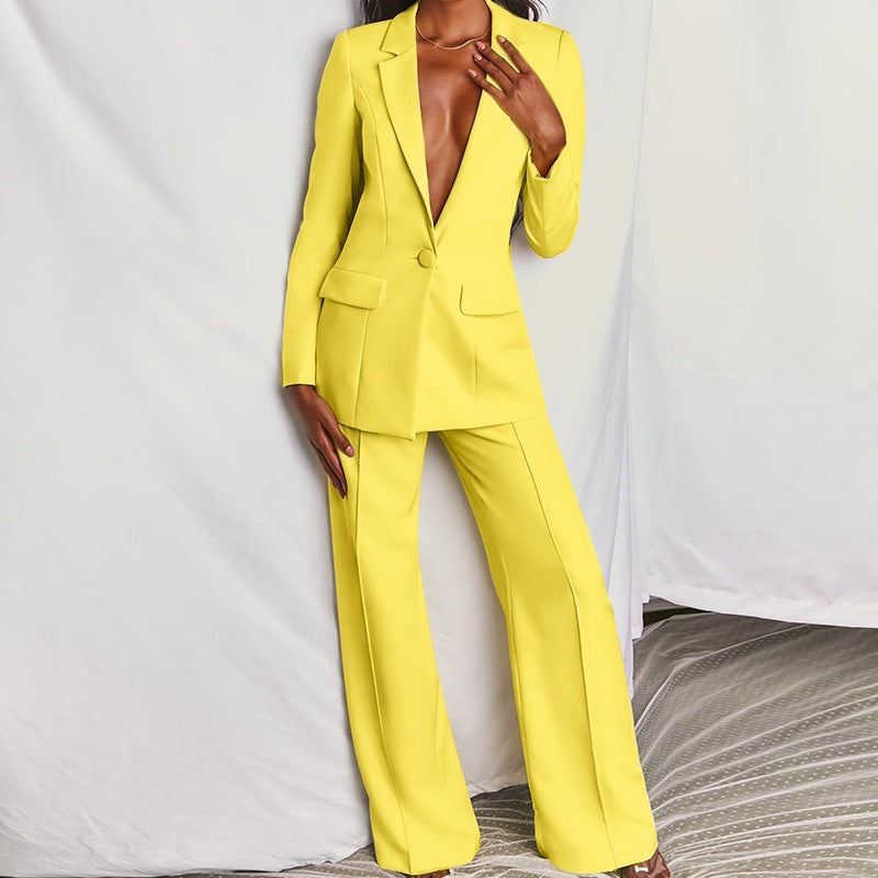 Women's Elegant Oversized Suit with Stylish Accents-The Yellow Prime