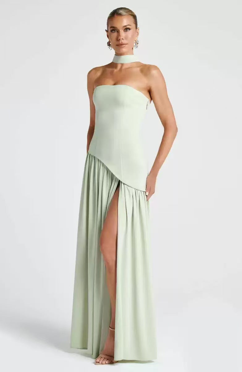 Women's Maxi Dress with Fitted Bodice and Flowing Skirt-The Yellow Prime
