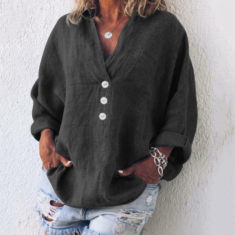 Women's Elegant Linen Shirt-The Yellow Prime