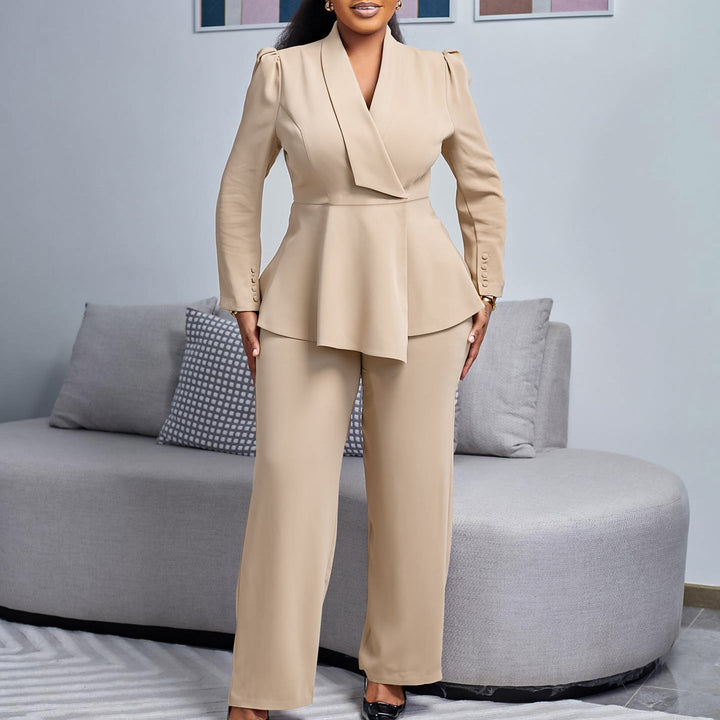 Women's Elegant Blazer and Pants Set-The Yellow Prime