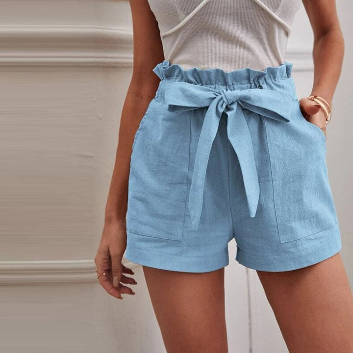 Women's Casual Solid Color Cotton Shorts-The Yellow Prime