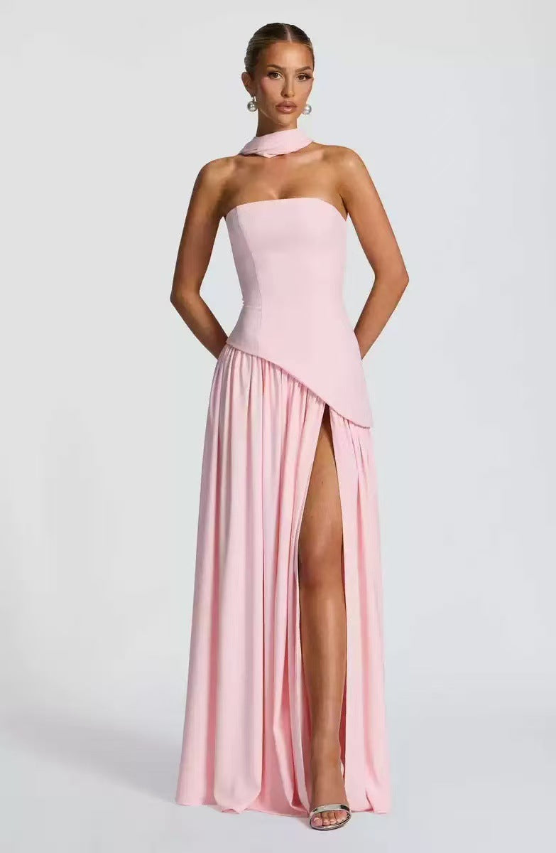 Women's Maxi Dress with Fitted Bodice and Flowing Skirt-The Yellow Prime