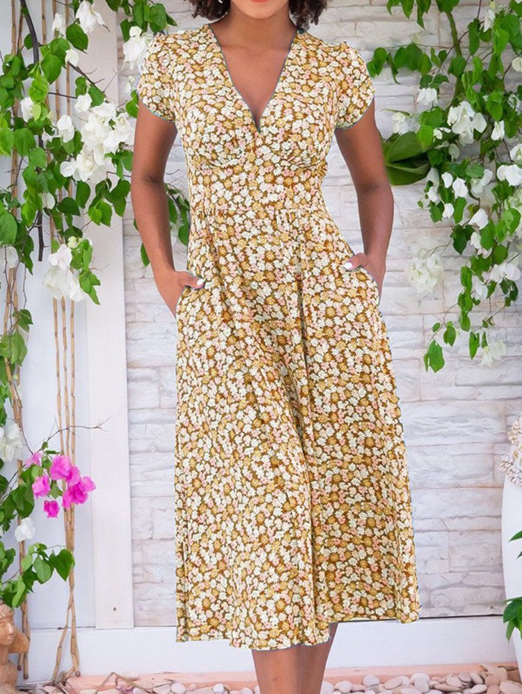 Liora | Women's Elegant Floral Dress-The Yellow Prime