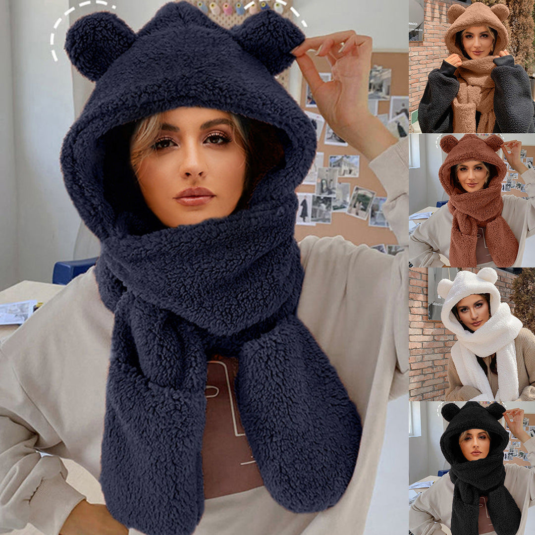 Women's Cozy Unicorn Hooded Scarf-The Yellow Prime
