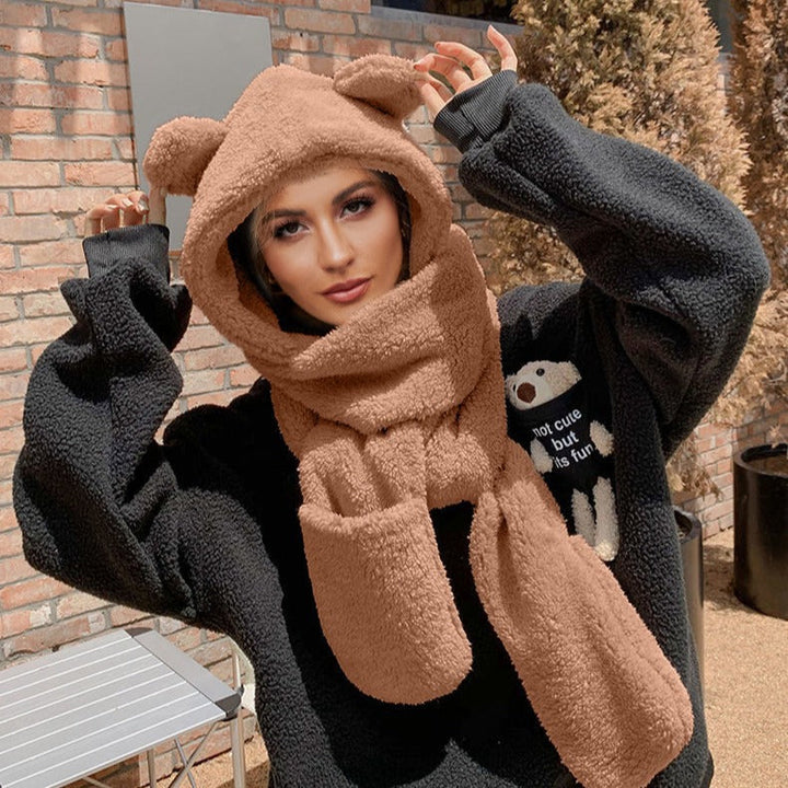 Women's Cozy Unicorn Hooded Scarf-The Yellow Prime