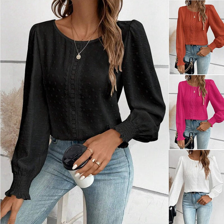 Women's Airy Blouse with Elegant Embroidery Design-The Yellow Prime