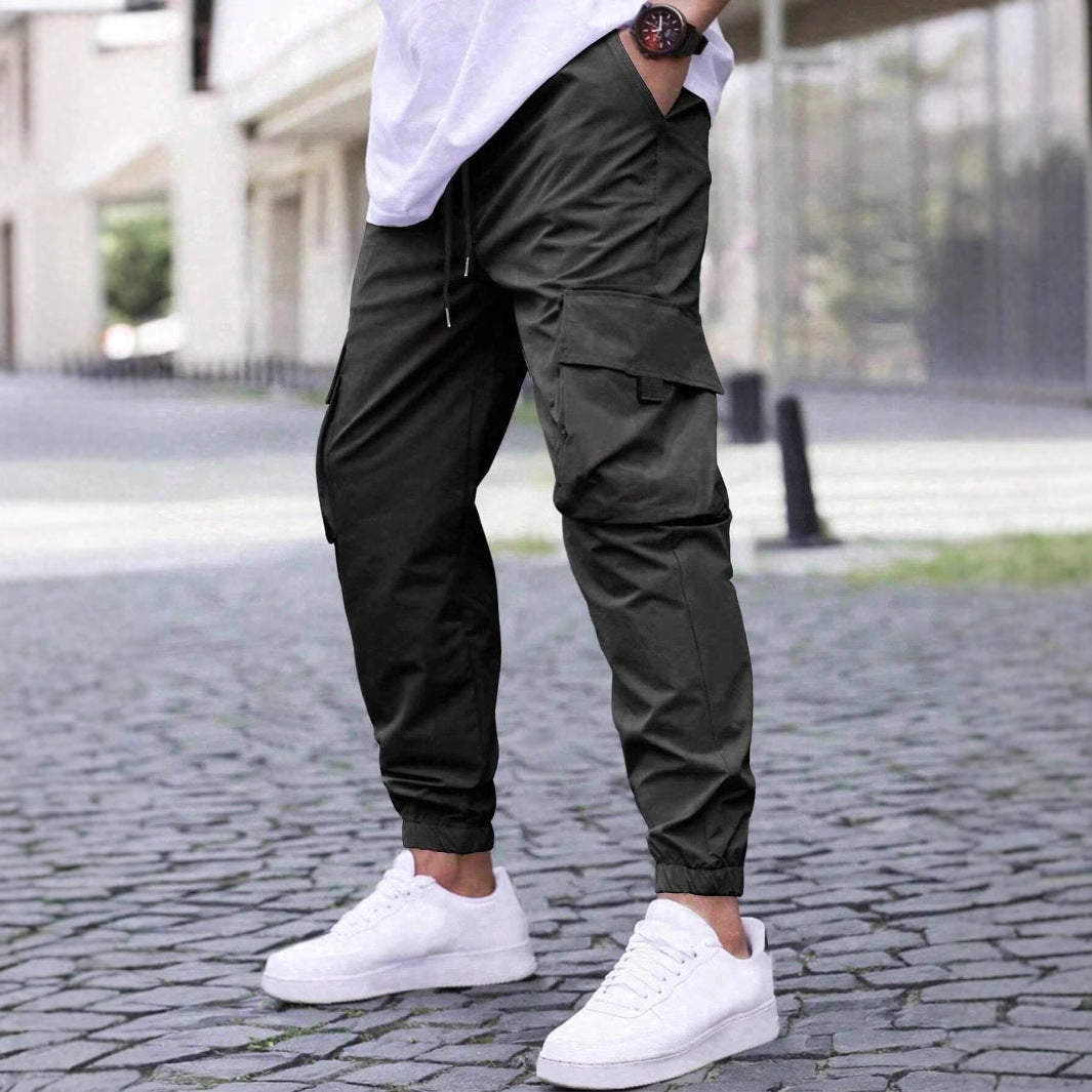 James | Men's Cuffed Hem Multi-Pocket Cargo Trousers