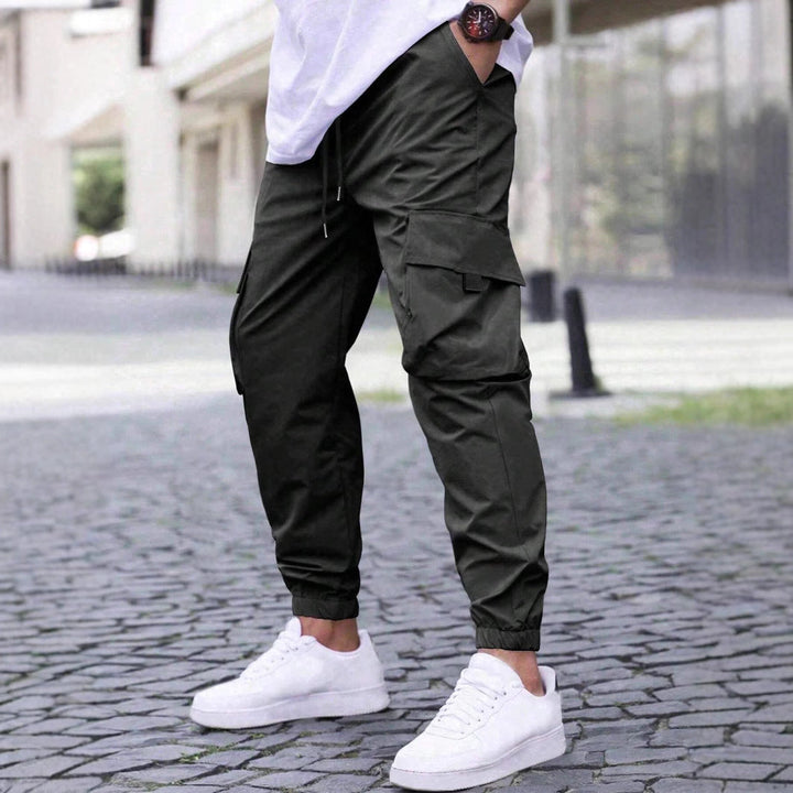 James | Men's Cuffed Hem Multi-Pocket Cargo Trousers