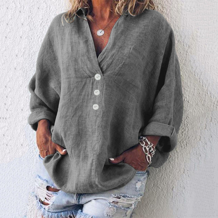 Women's Elegant Linen Shirt-The Yellow Prime