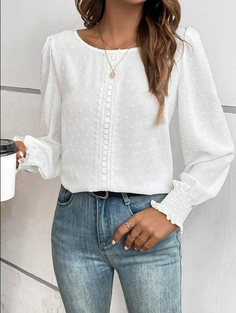 Women's Airy Blouse with Elegant Embroidery Design-The Yellow Prime