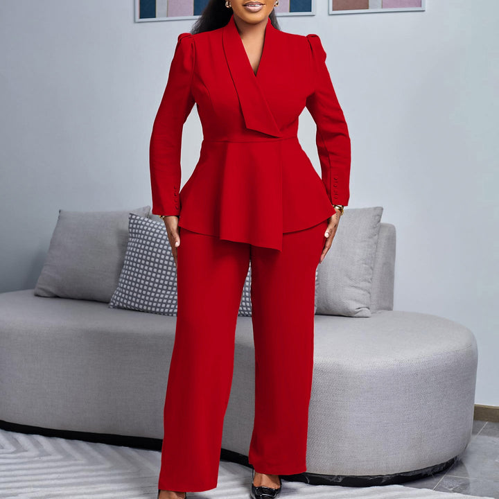 Women's Elegant Blazer and Pants Set-The Yellow Prime