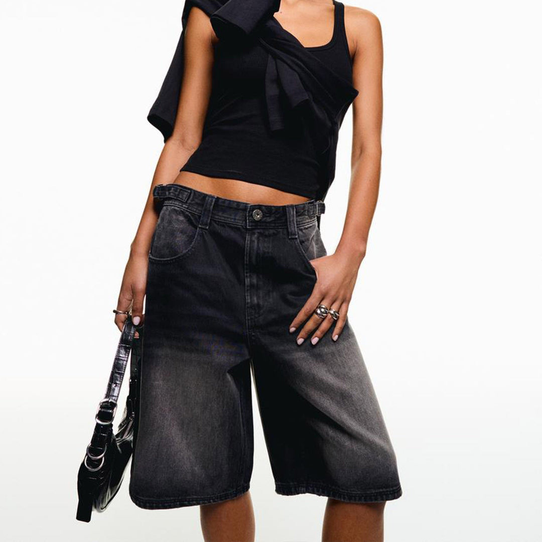 Women's Casual Mid Rise Denim Shorts-The Yellow Prime
