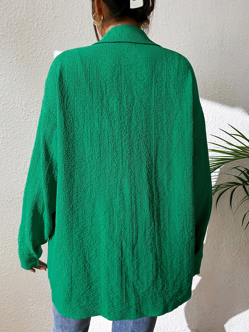 Women's Lightweight Casual Textured Fabric Shirt-The Yellow Prime