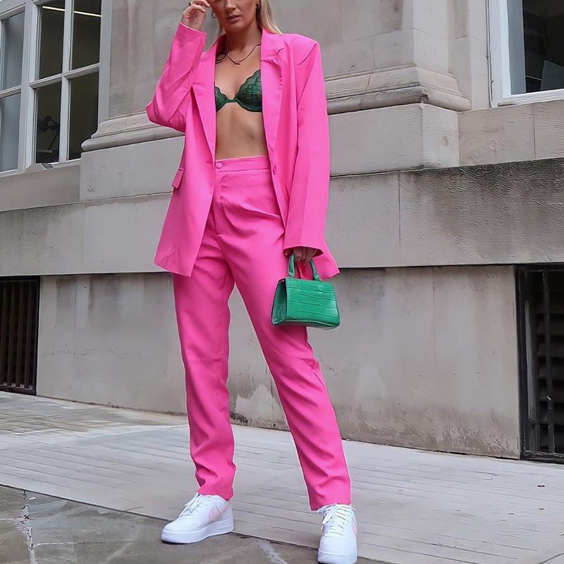 Women's Elegant Oversized Suit with Stylish Accents-The Yellow Prime