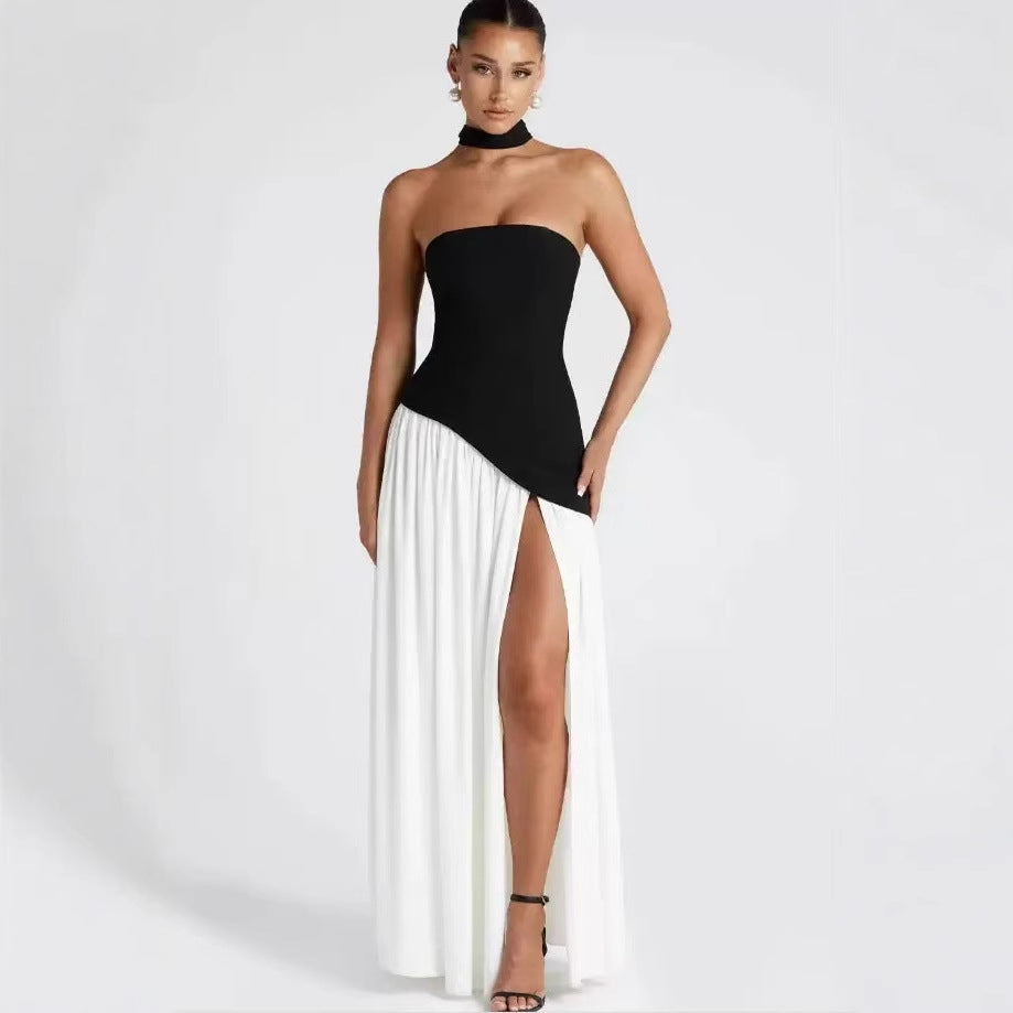 Women's Maxi Dress with Fitted Bodice and Flowing Skirt-The Yellow Prime