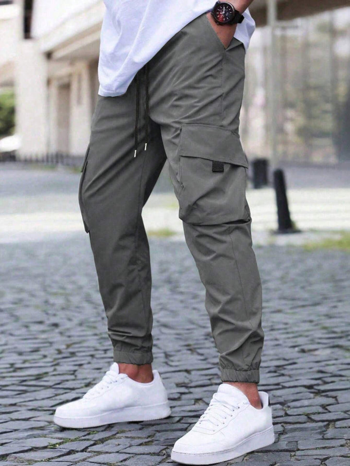 James | Men's Cuffed Hem Multi-Pocket Cargo Trousers