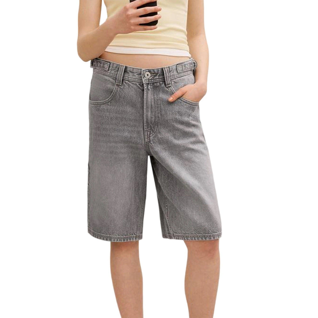Women's Casual Mid Rise Denim Shorts-The Yellow Prime