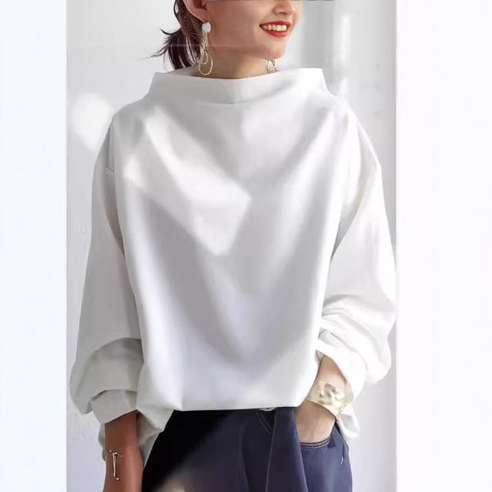 Oversize-Pullover für Damen mit hohem Kragen