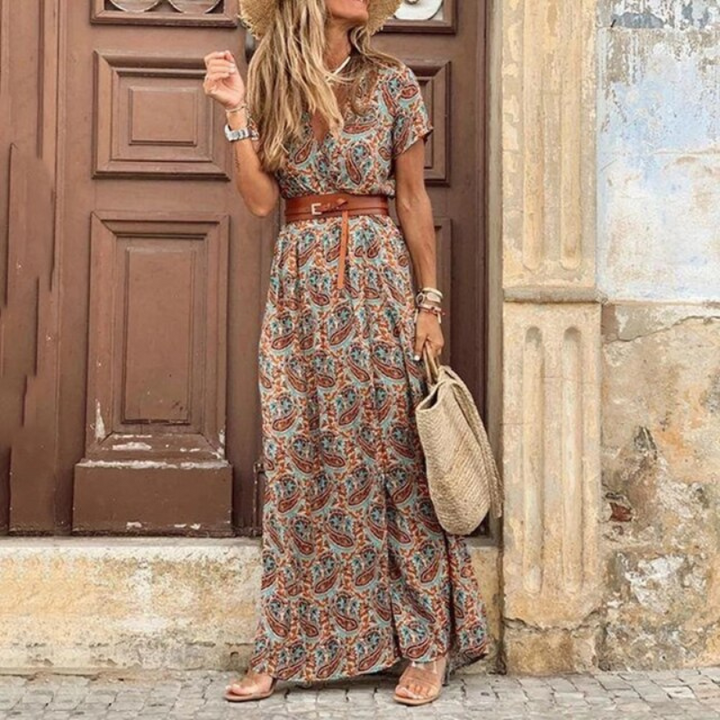 Olivia | Women's Vibrant Floral Maxi Dress for Summer-The Yellow Prime