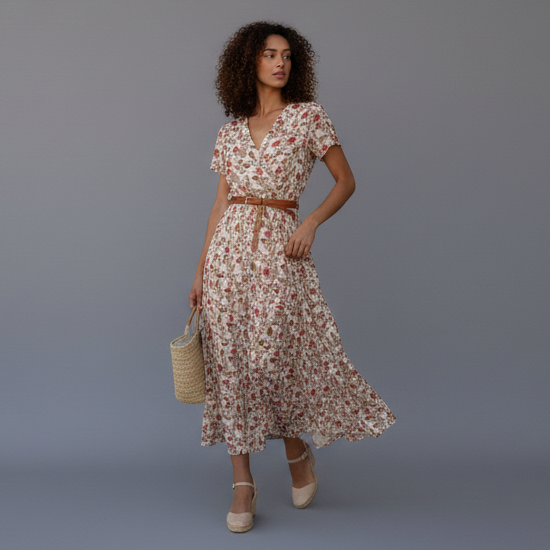 Olivia | Women's Vibrant Floral Maxi Dress for Summer-The Yellow Prime