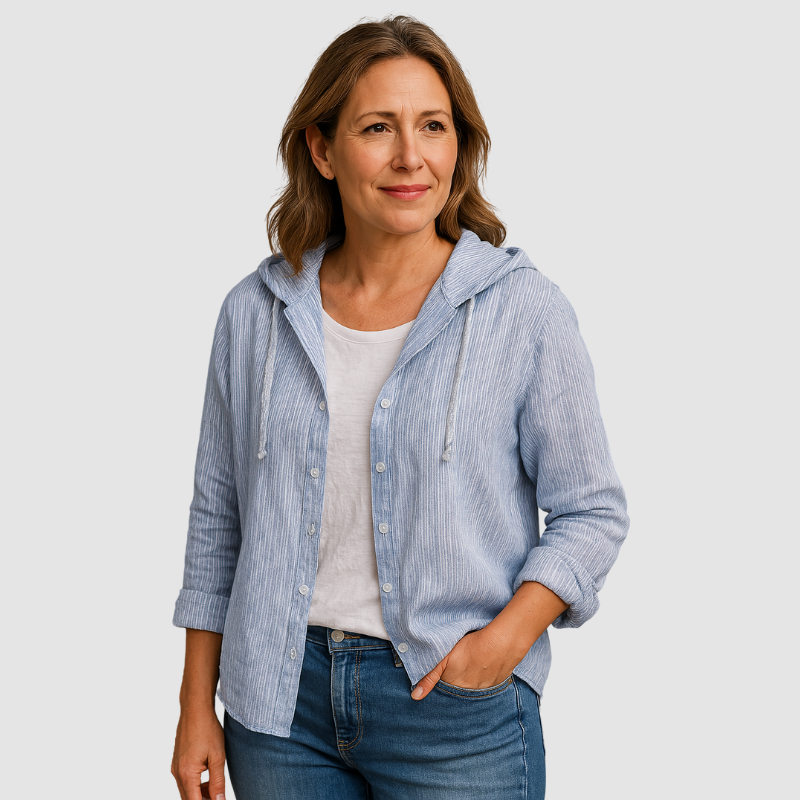 Emelie | Women's Breathable Hooded Blouse-The Yellow Prime