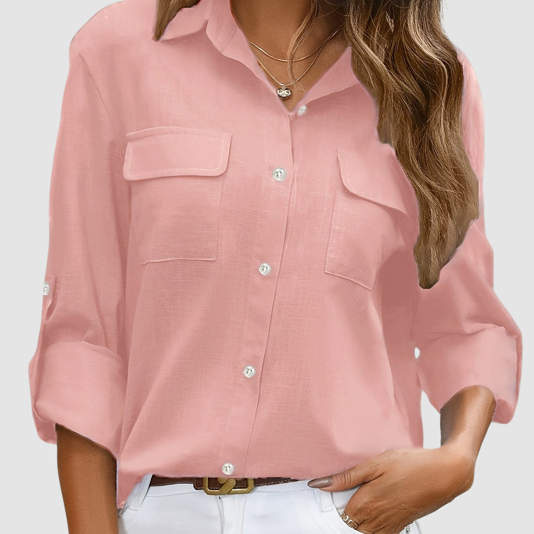 Celest | Women's Elegant Pocket Blouse-The Yellow Prime