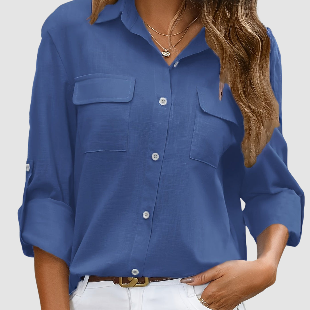Celest | Women's Elegant Pocket Blouse-The Yellow Prime