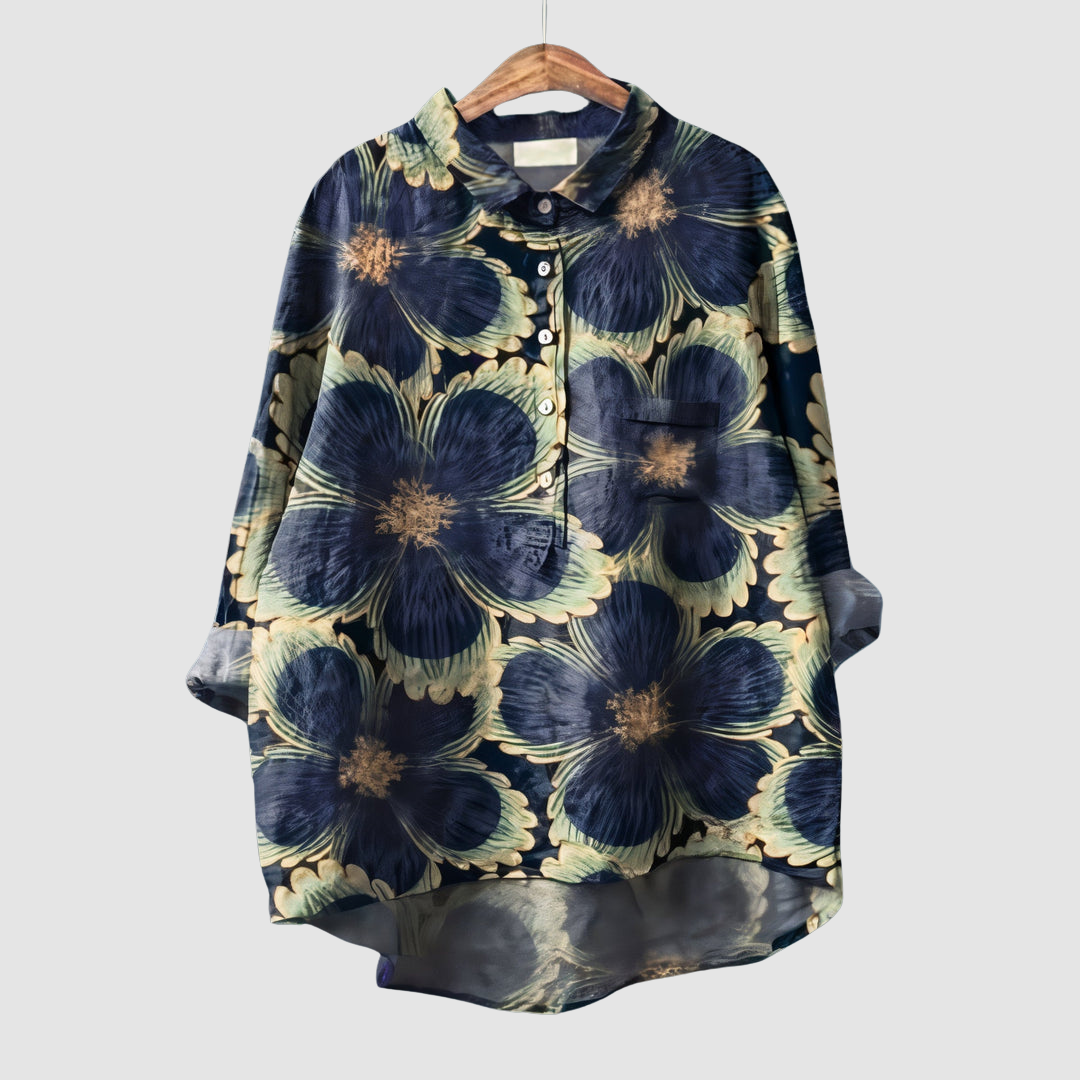 Luna | Women's Romantic Floral Print Blouse-The Yellow Prime