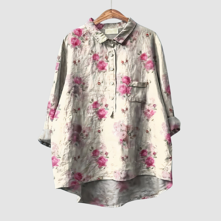 Luna | Women's Romantic Floral Print Blouse-The Yellow Prime