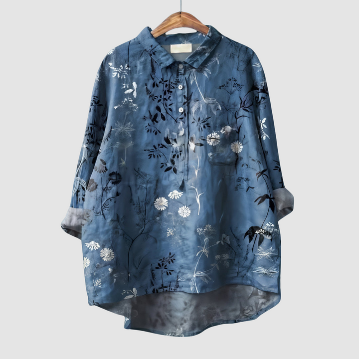 Luna | Women's Romantic Floral Print Blouse-The Yellow Prime