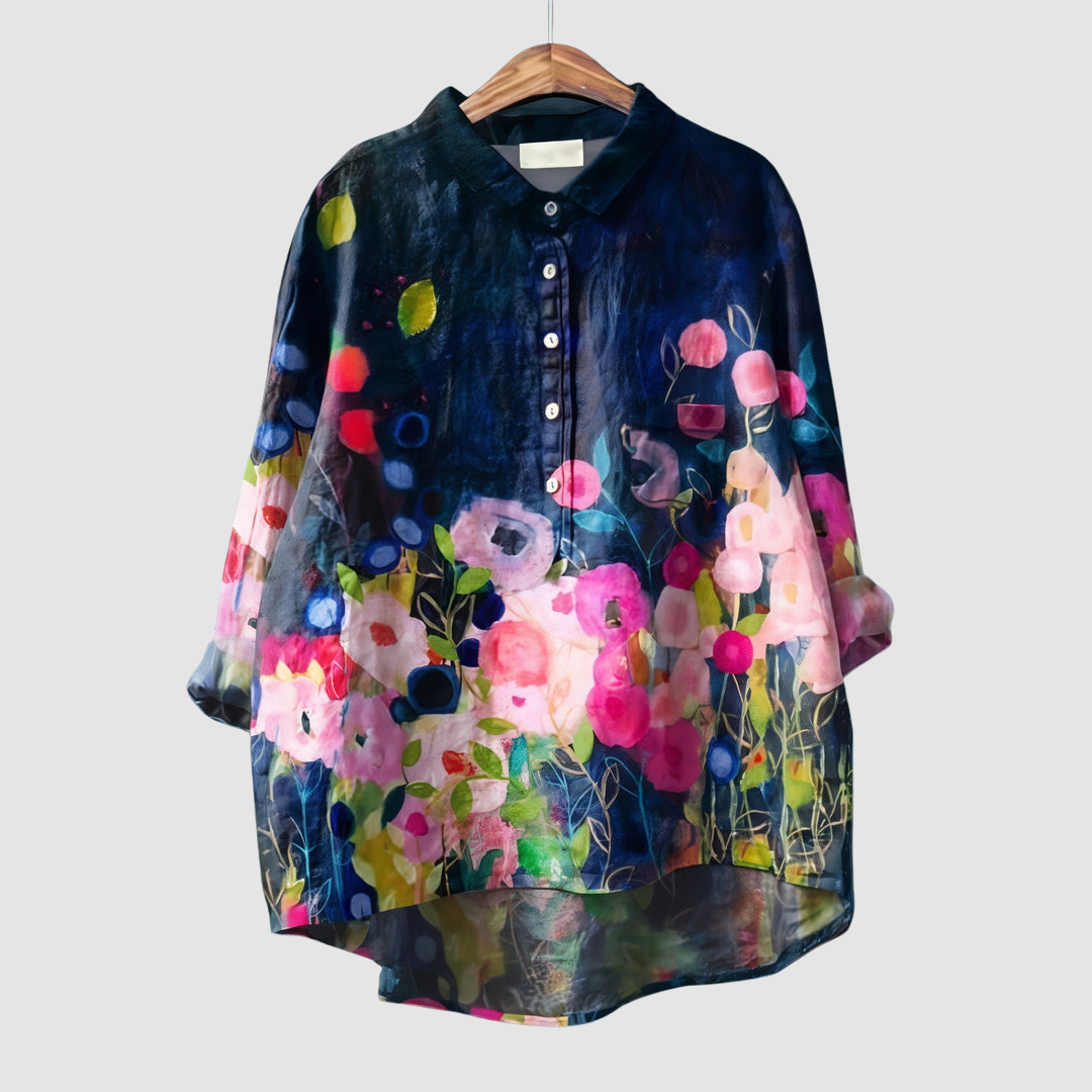 Luna | Women's Romantic Floral Print Blouse-The Yellow Prime