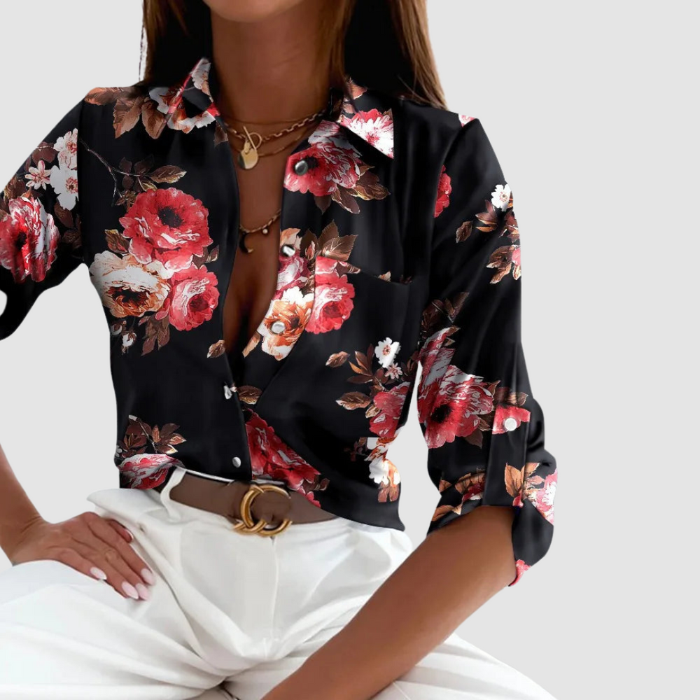 Donna | Women's Chic Pocket Blouse-The Yellow Prime